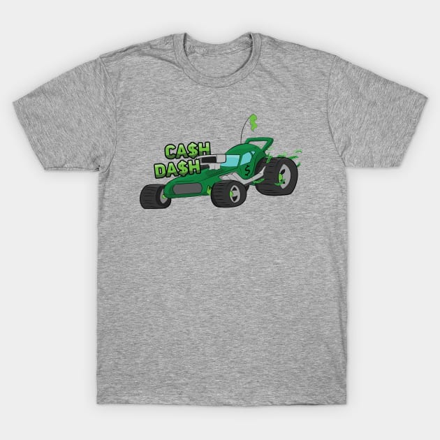 "Cash Dash" Green Dune Buggy Cartoon Beach Buggy T-Shirt by Dad n Son Designs